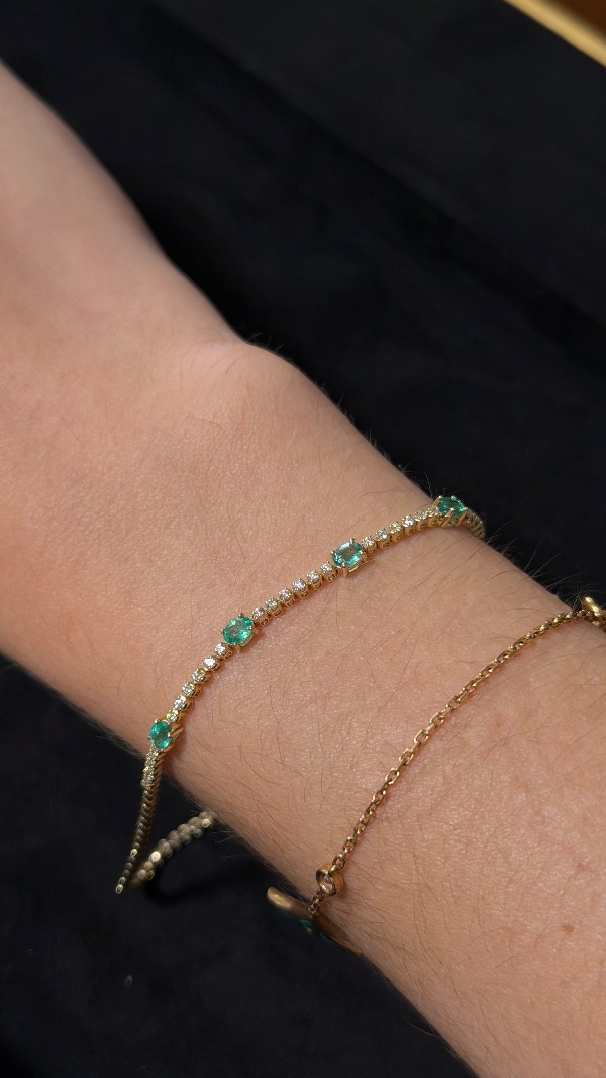 Emerald & Diamond Tennis Bracelet