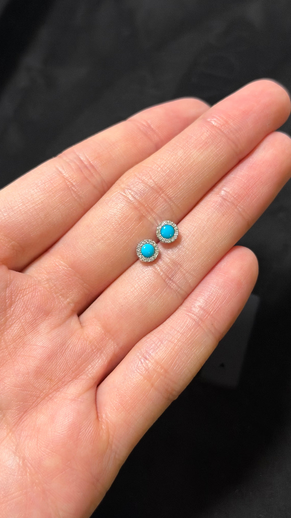 Mini Turquoise and Diamond Earring