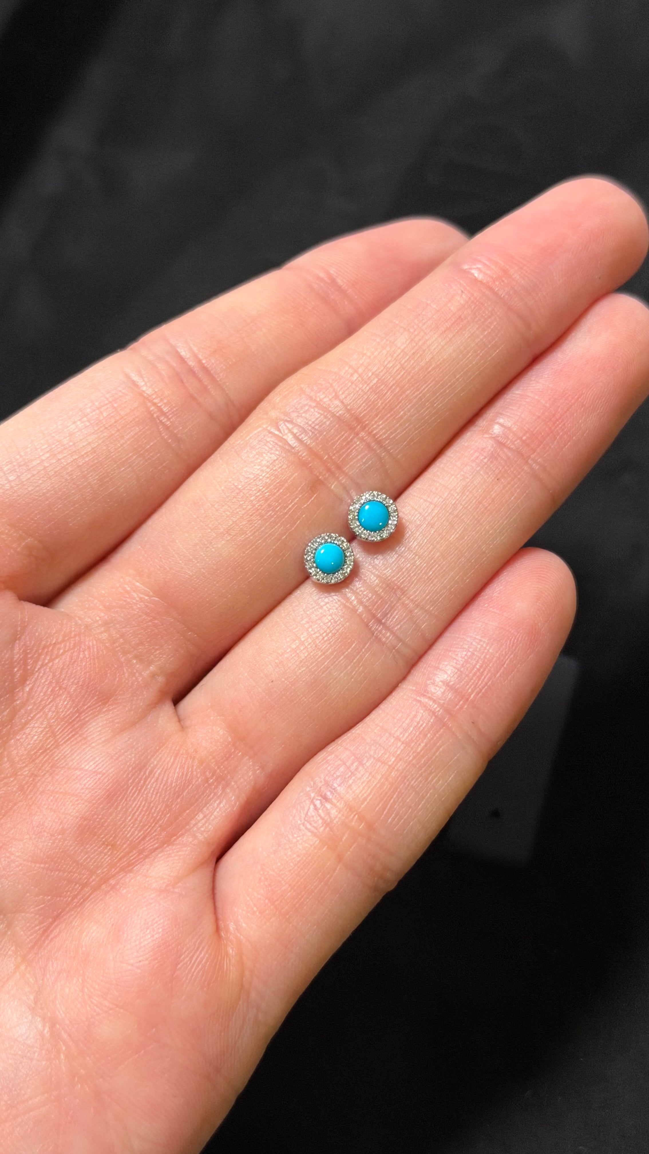 Mini Turquoise and Diamond Earring