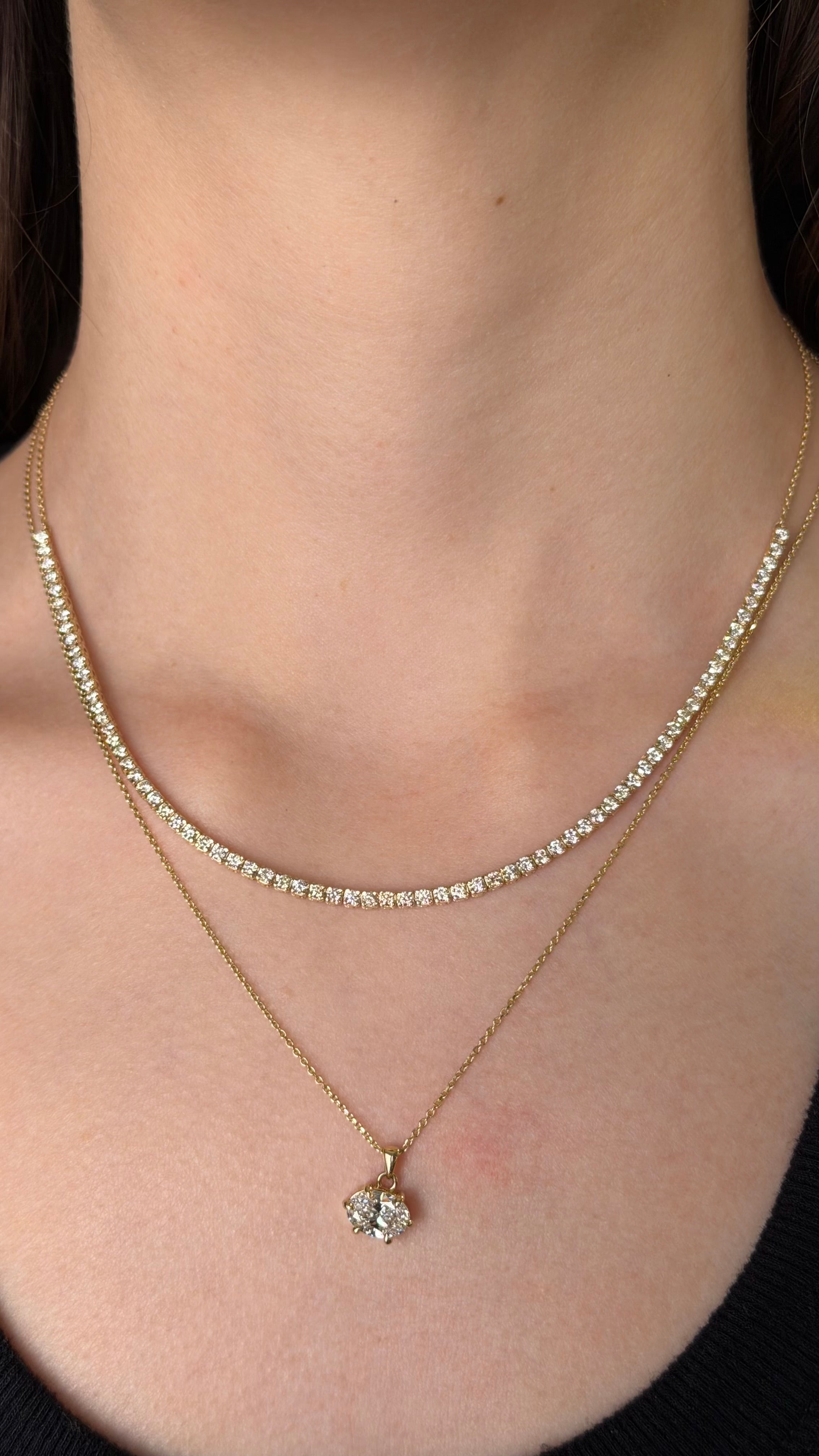 Half Tennis Necklace