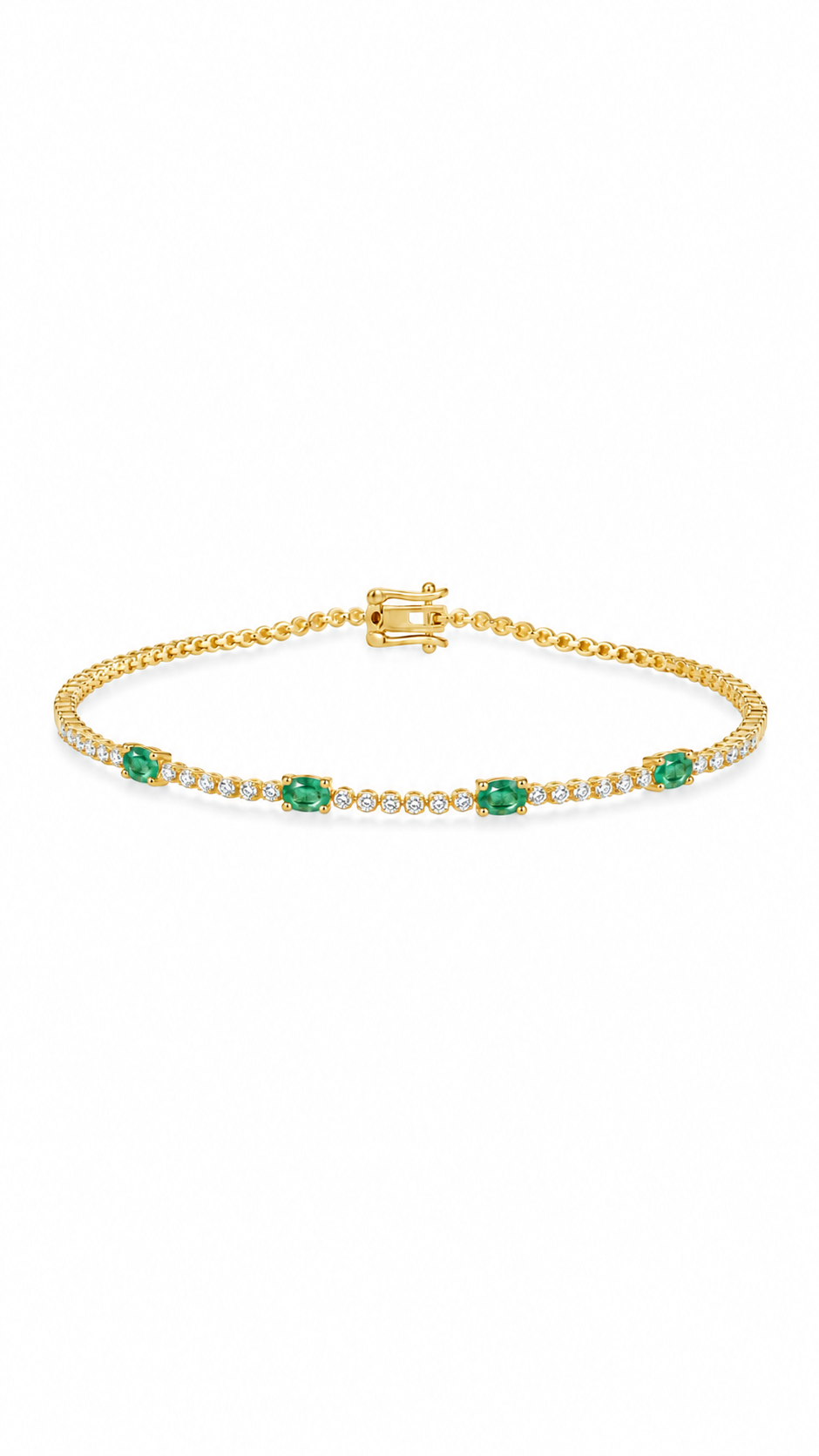 Emerald & Diamond Tennis Bracelet