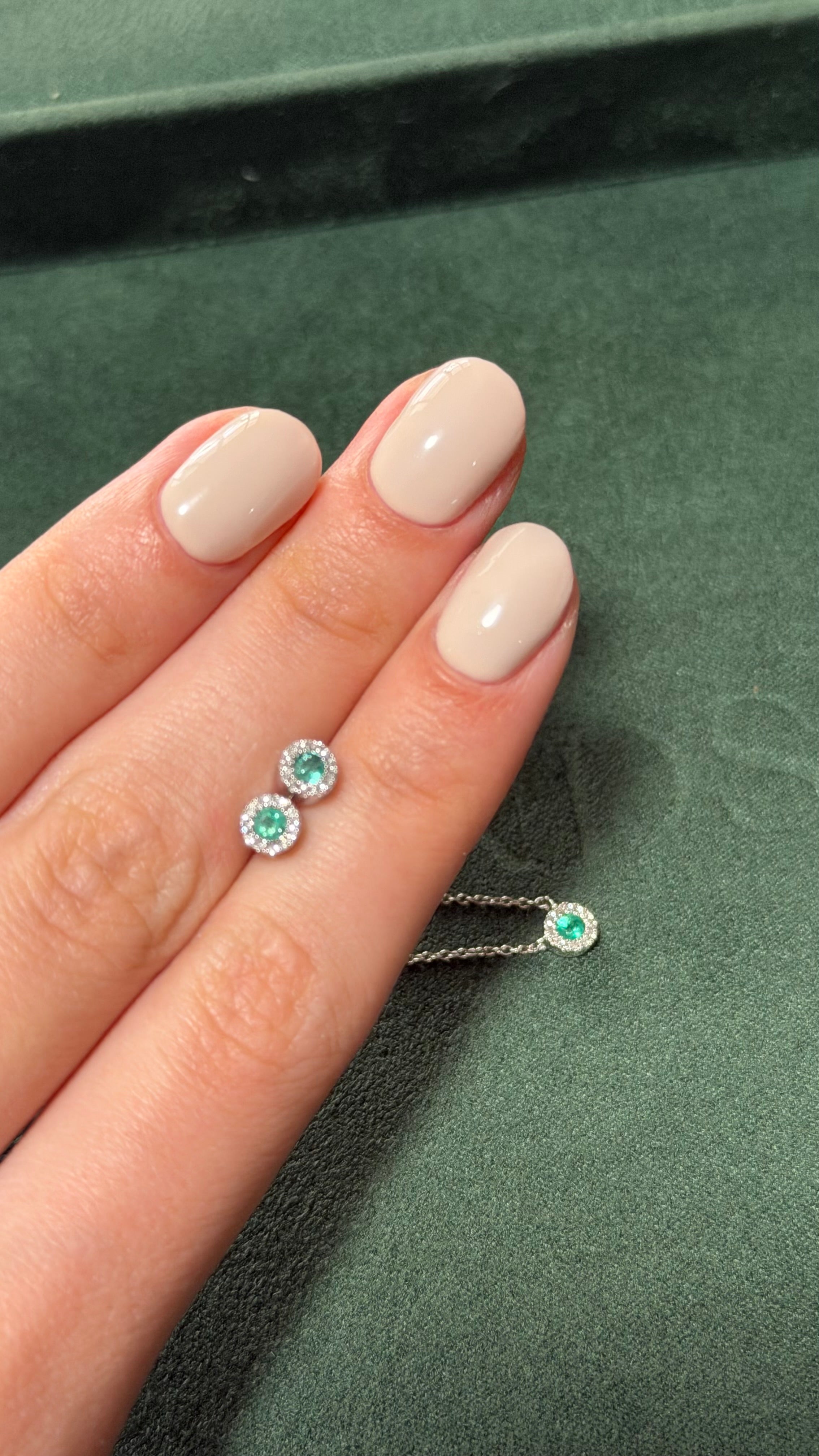 Mini Emerald and Diamond Necklace