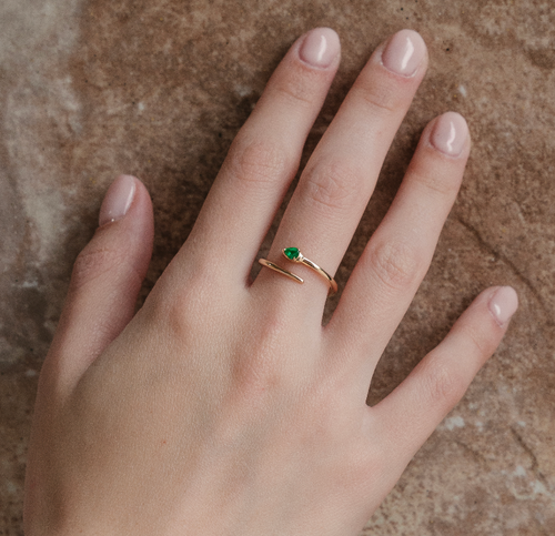 Crossover Emerald Ring