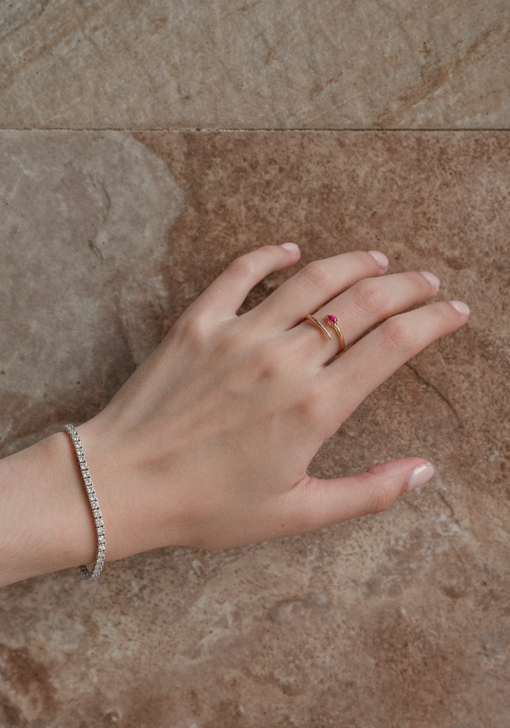 Crossover Ruby Ring