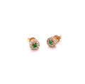 Mini Emerald and Diamond Earrings