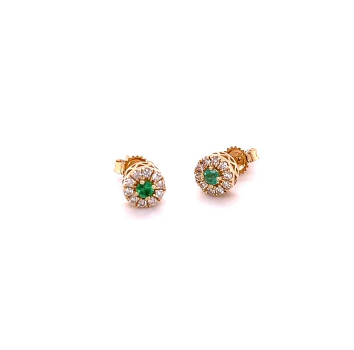 Mini Emerald and Diamond Earrings