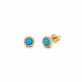 Mini Turquoise and Diamond Earring