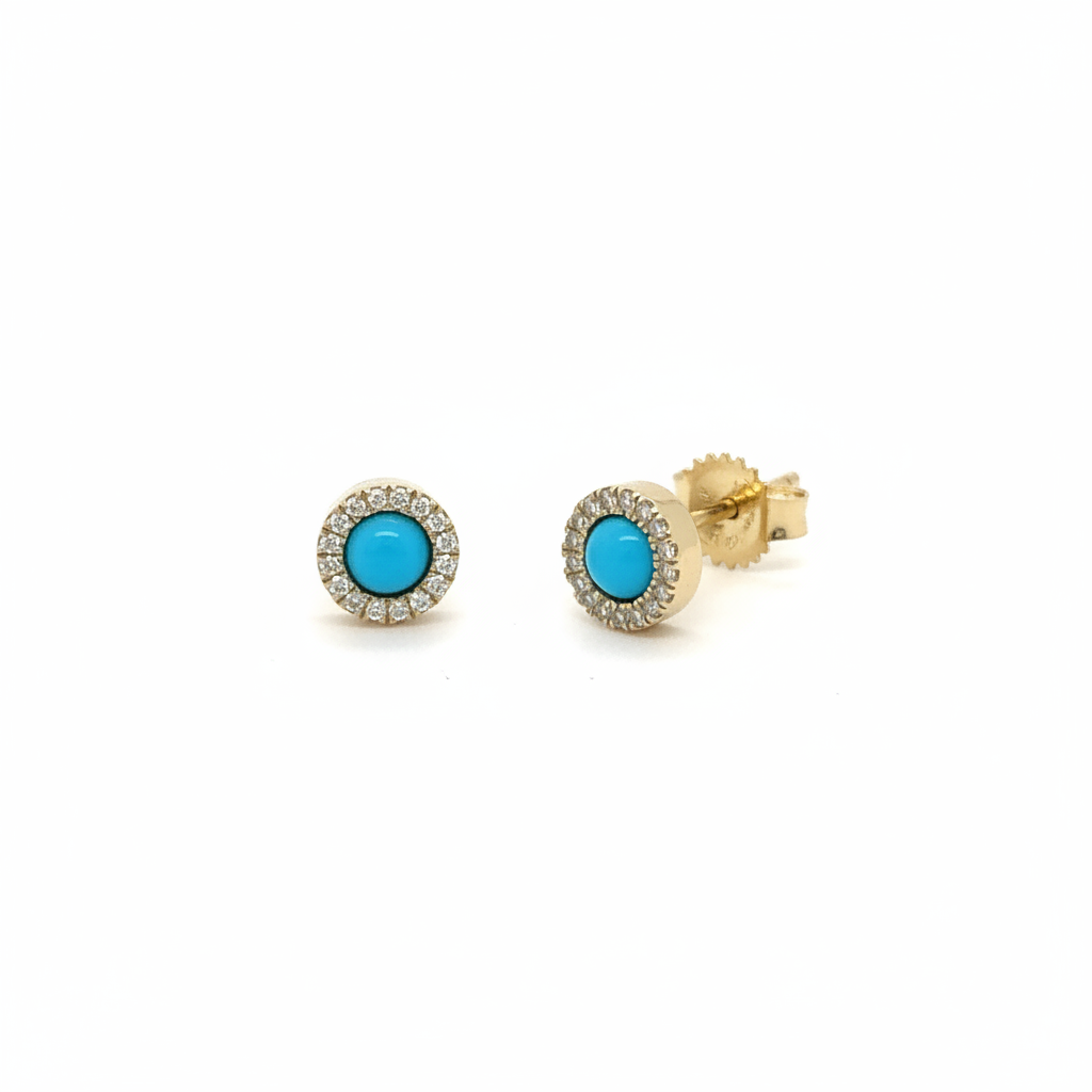 Mini Turquoise and Diamond Earring