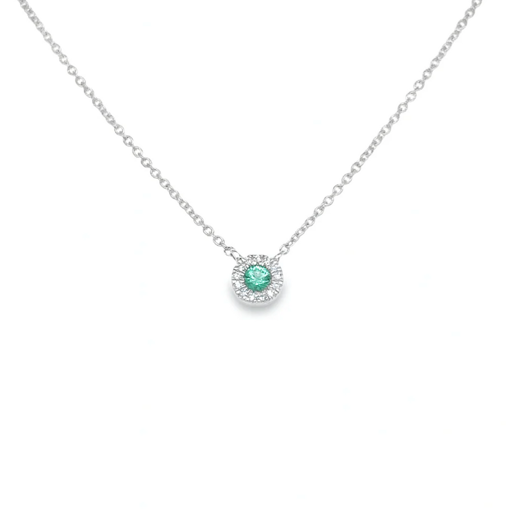 Mini Emerald and Diamond Necklace