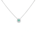 Mini Emerald and Diamond Necklace