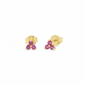 Trio Pink Sapphire Stud Earrings