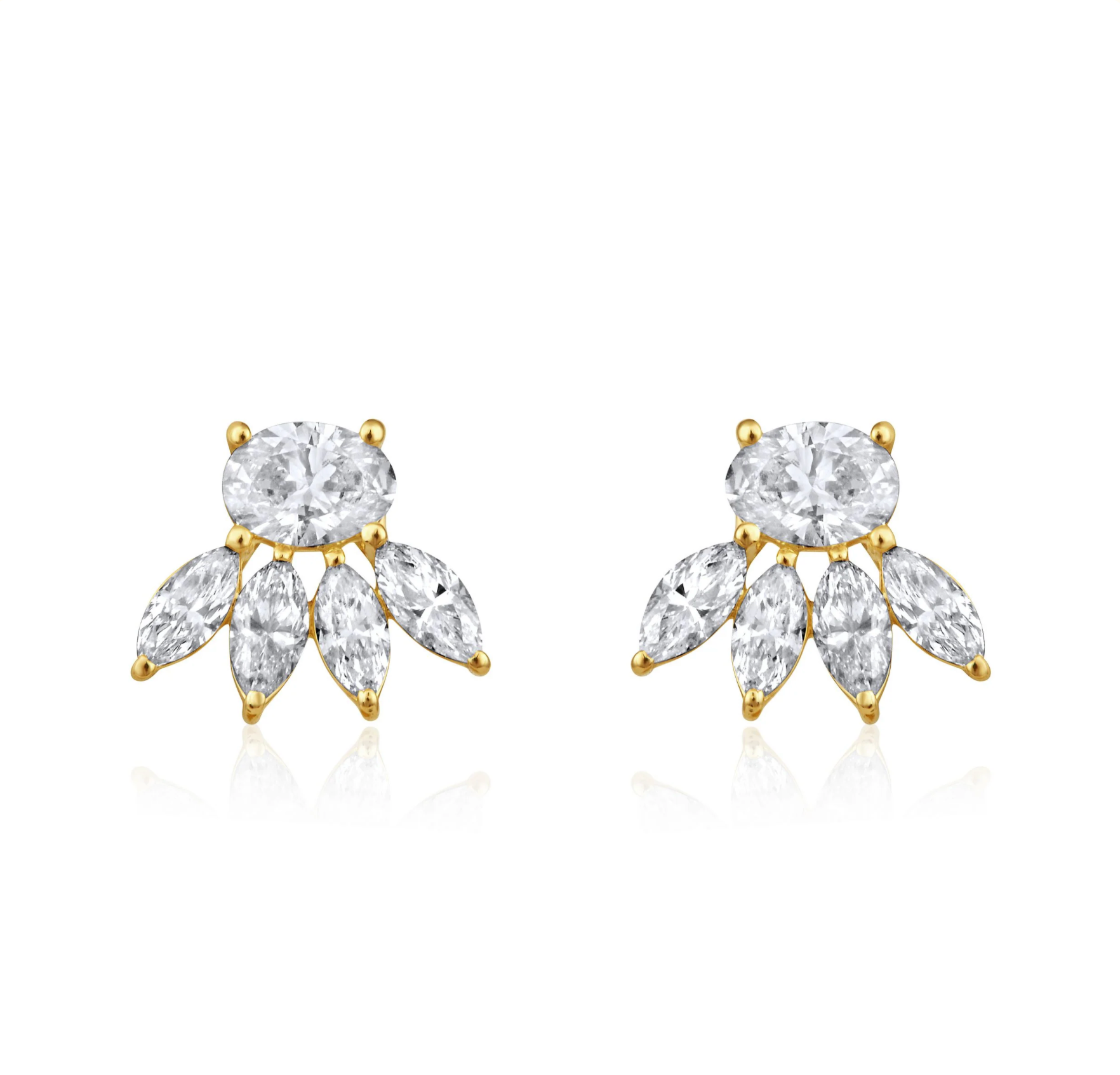 Peacock Diamond Stud Earrings