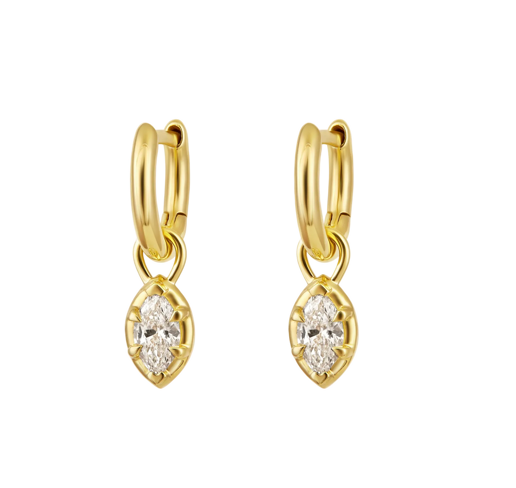 Diamond Marquise Bezel Earrings