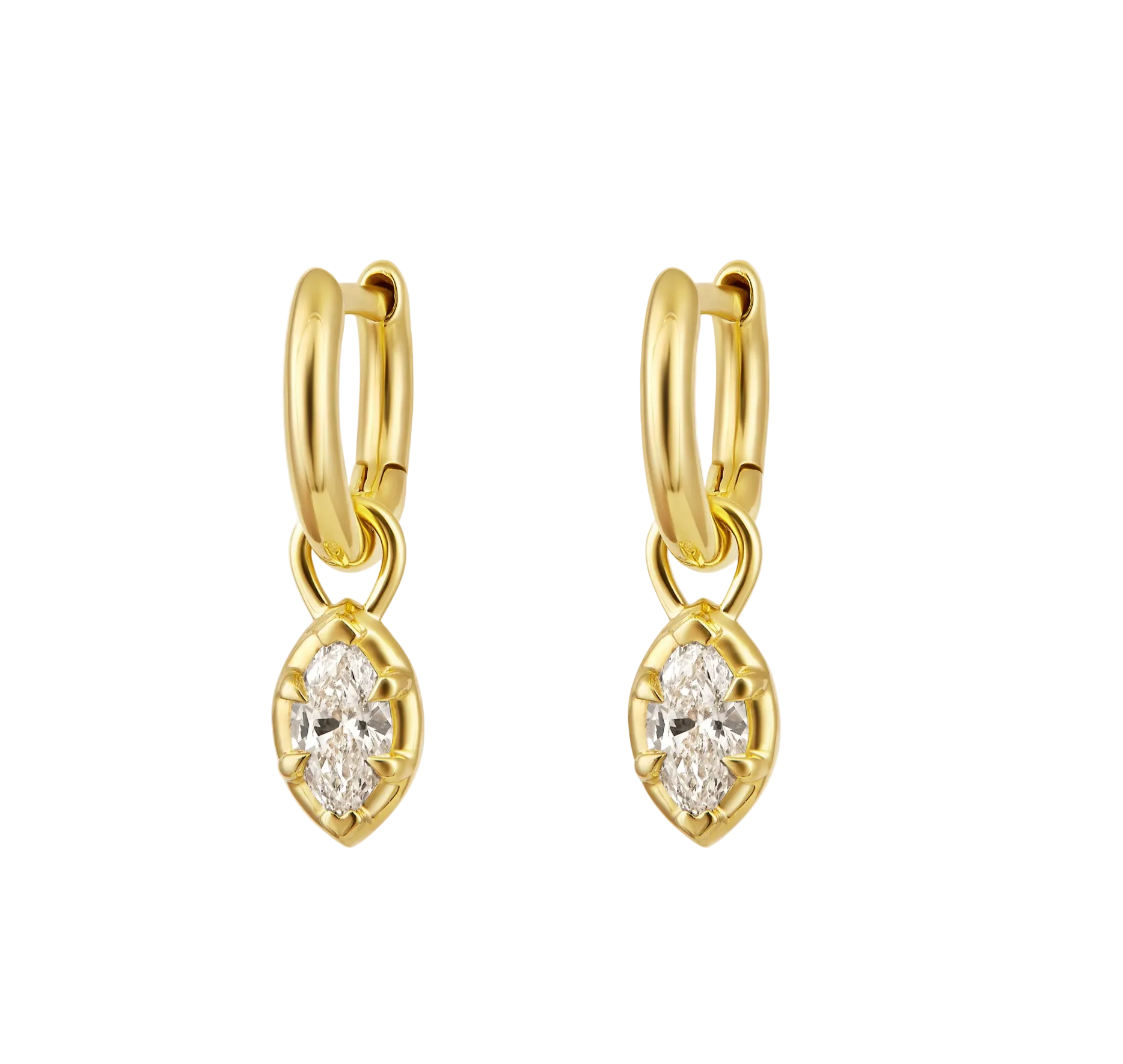 Diamond Marquise Bezel Earrings