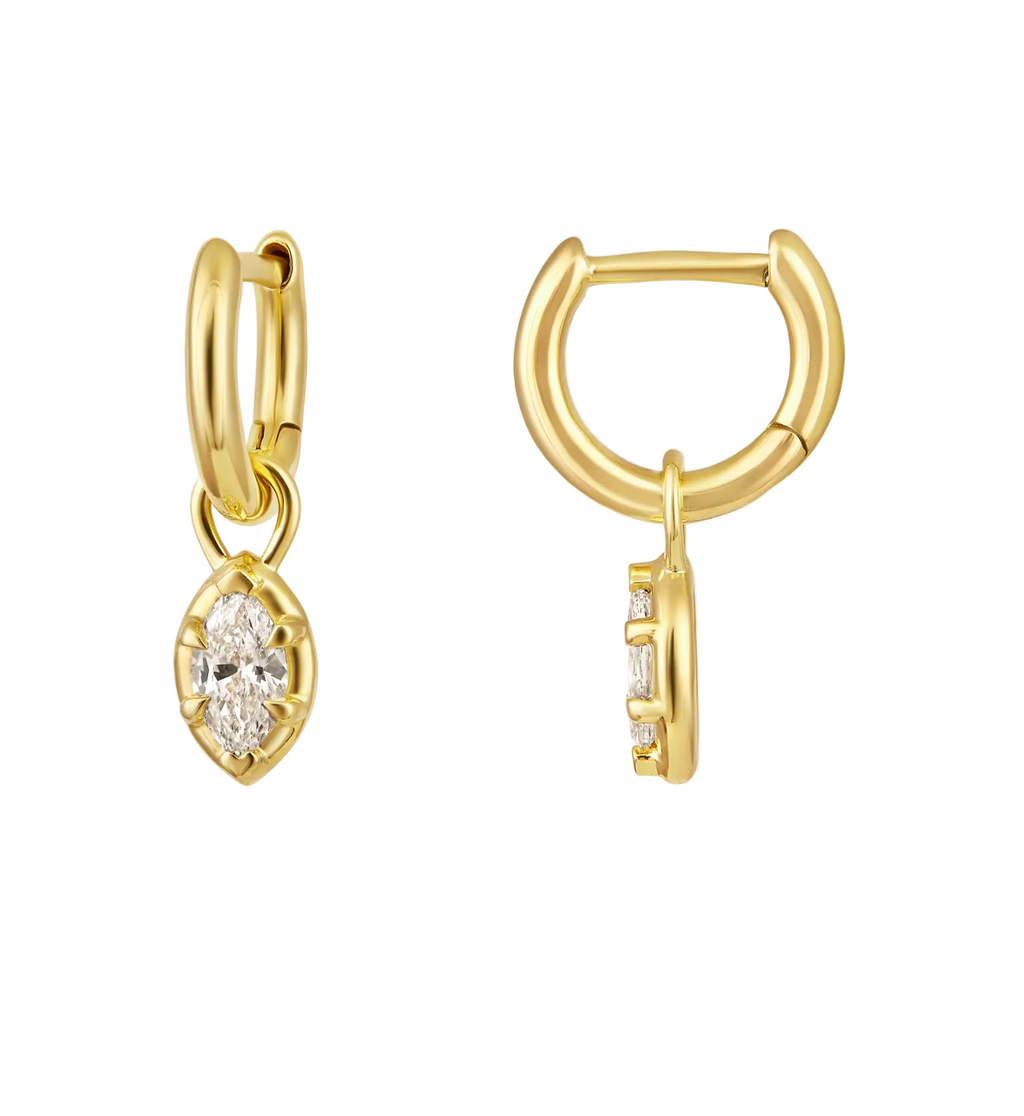 Diamond Marquise Bezel Earrings