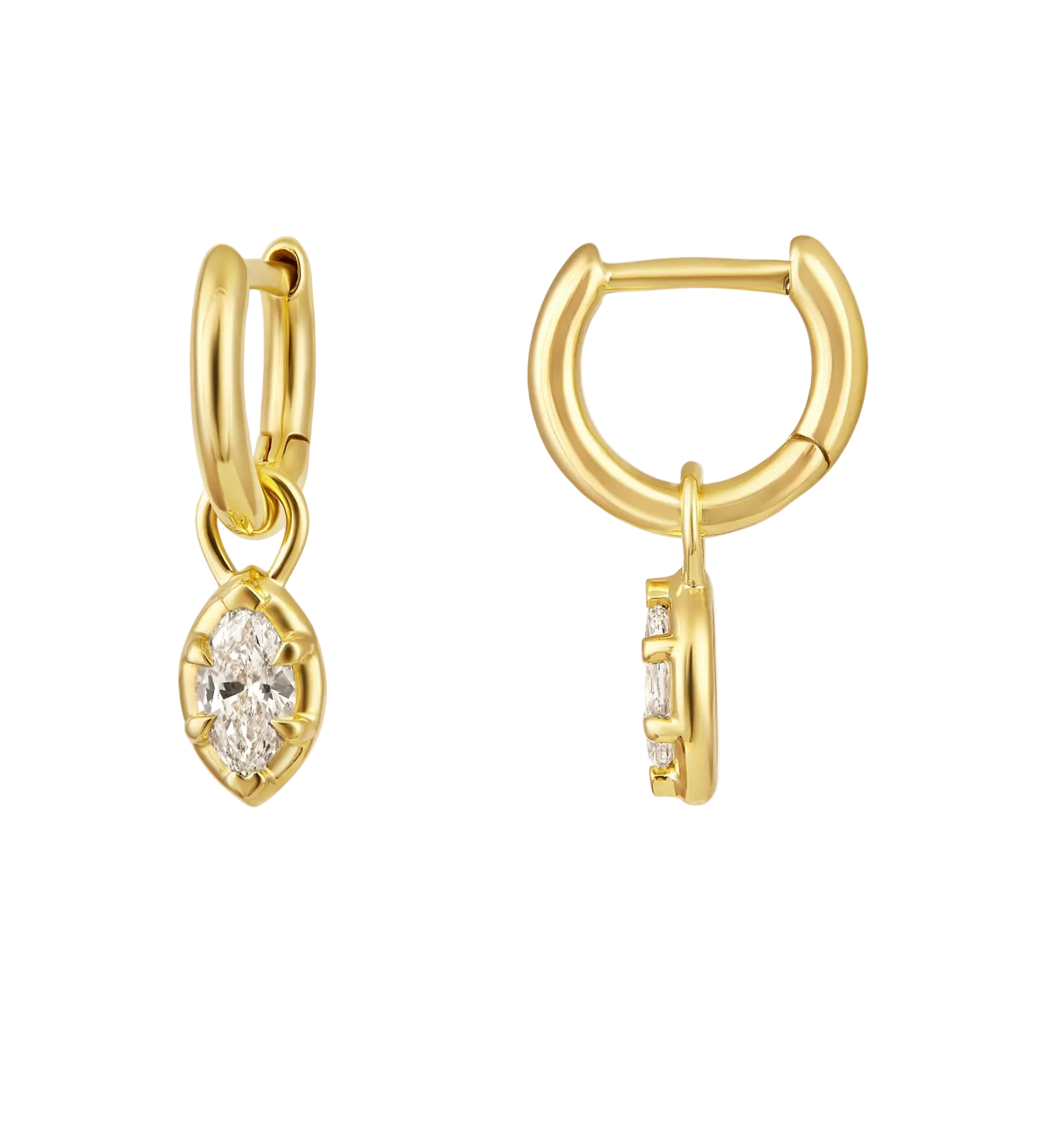Diamond Marquise Bezel Earrings