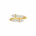 Pear & Round Diamond Bypass Ring