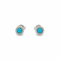 Mini Turquoise and Diamond Earring