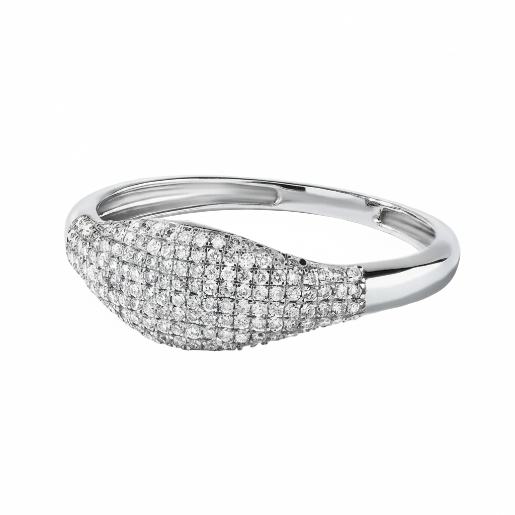 Round Diamond Pavé Dome Ring
