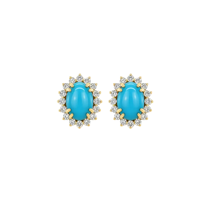Turquoise and Diamond Earring