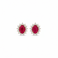 Ruby Halo Stud Earrings
