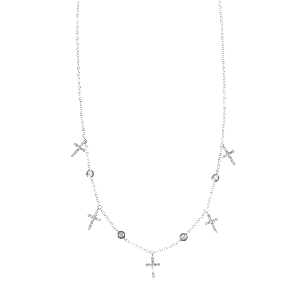 Points and Cross Diamond Necklace